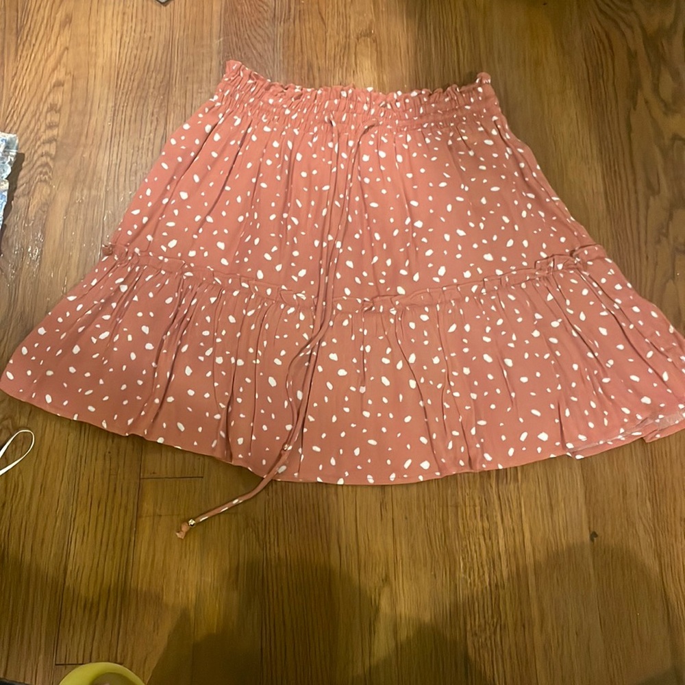 Pink Flowy Polka Dot Skirt